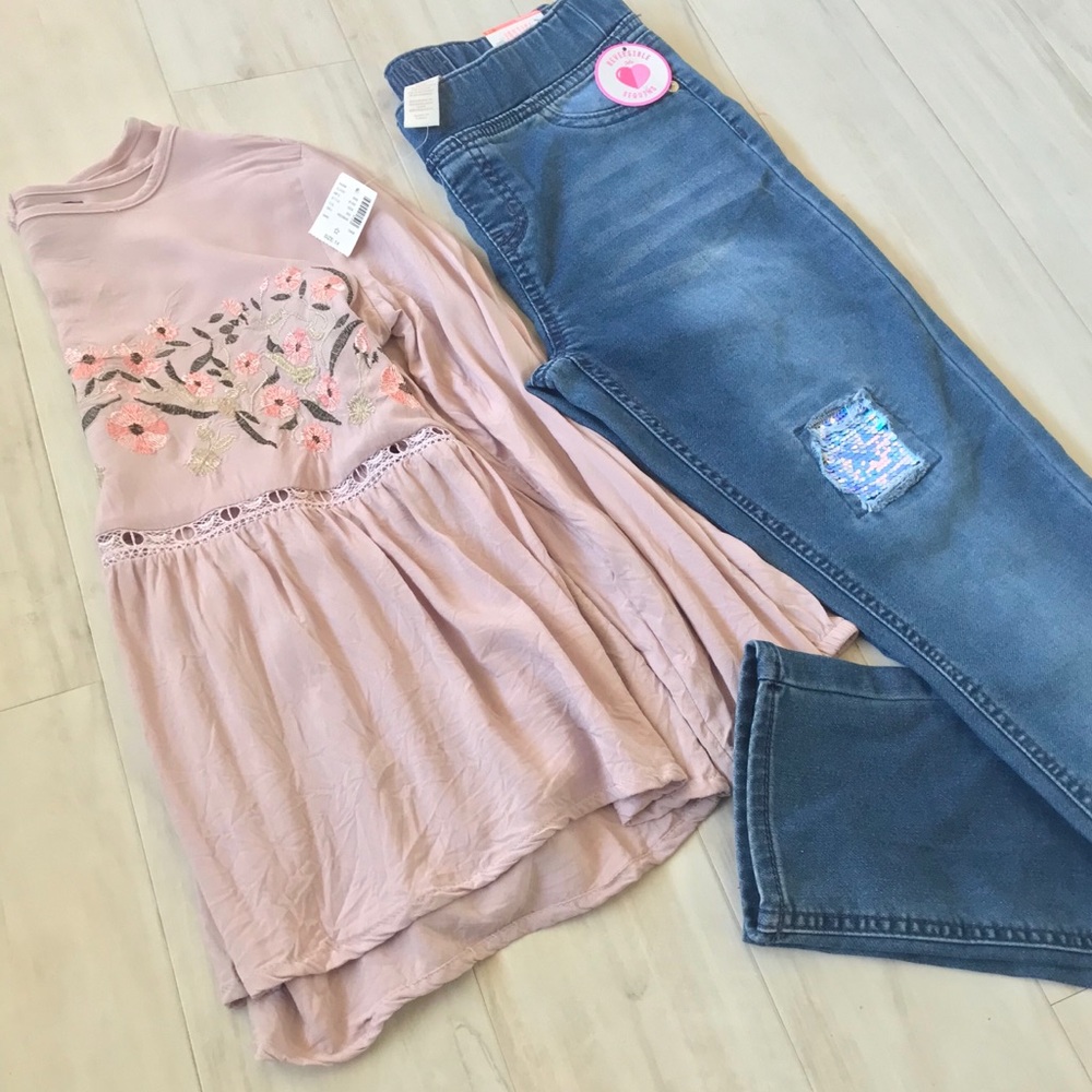 Kids Pink M Blouse Long Sleeve Super Cute Route 66